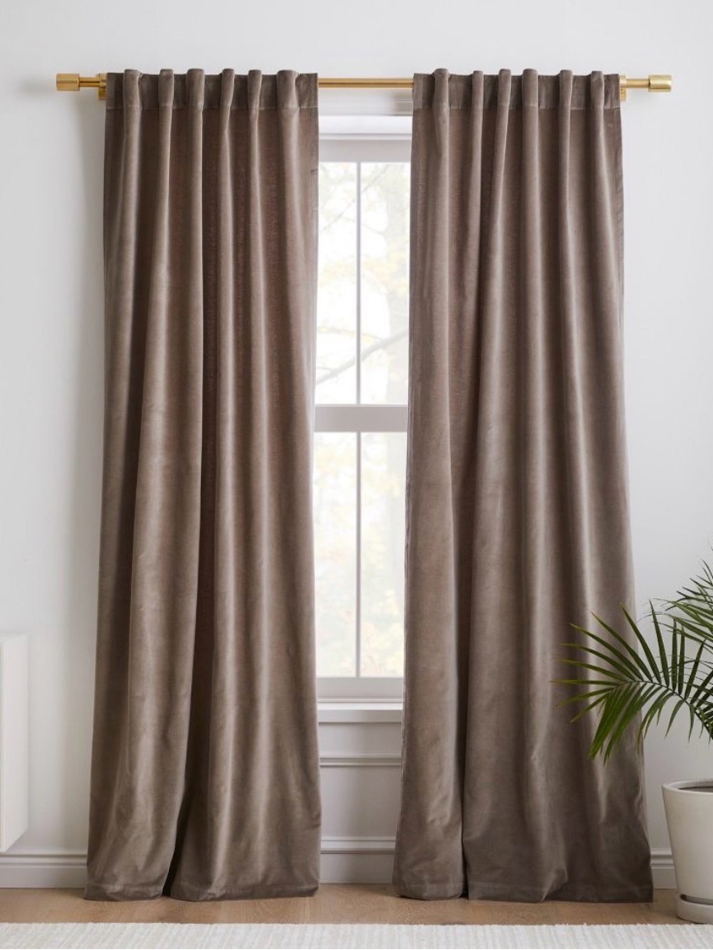 West Elm Cotton Velvet Drapes Set Pair 48 x 96